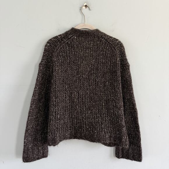 Marc O’ Polo Alpaca Wool Cardigan Black Silver V Neck Sweater - Picture 3 of 6